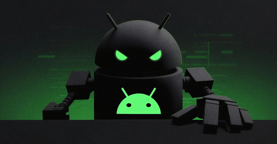 Robotic figure with green background