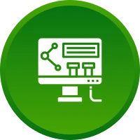 Data analysis symbol on screen