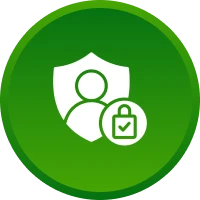 Privacy protection symbol in green circle