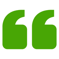 Bold green quotes icon