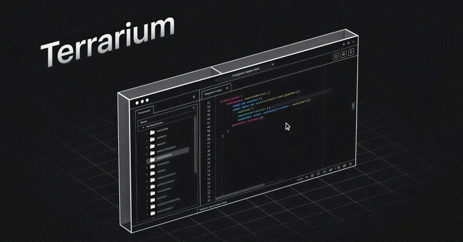 Terrarium coding environment display